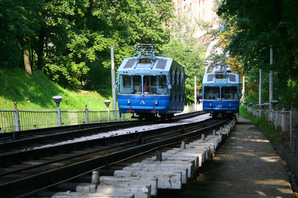 Railway funicular in Kiev, Ukraine