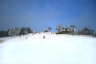 Ski hill in Zakopane, Poland clipart