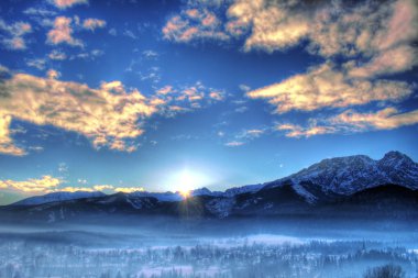 Winter landscape in the morning light clipart