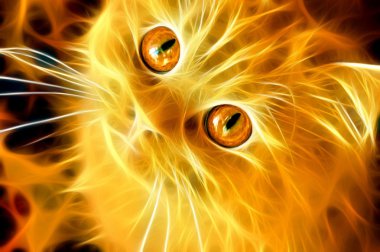 Fiery cat clipart