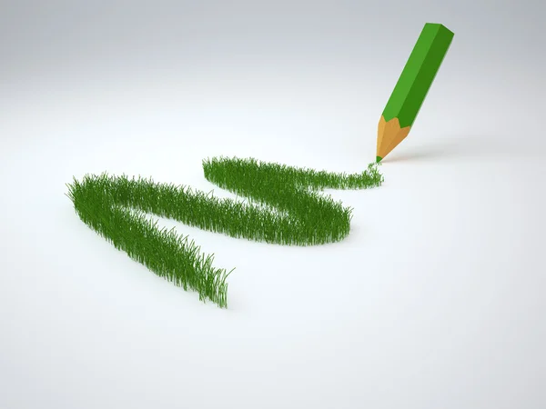 stock image Pencil and grass