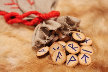 Runes with pouch clipart