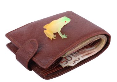 Wallet with frog clipart