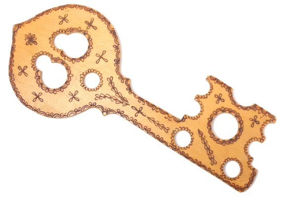 Wooden key — Stock Photo, Image