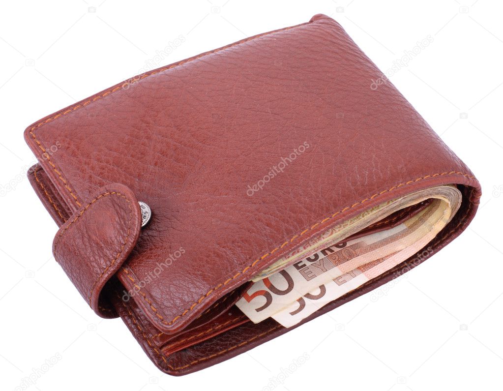 Wallet with euro isolated