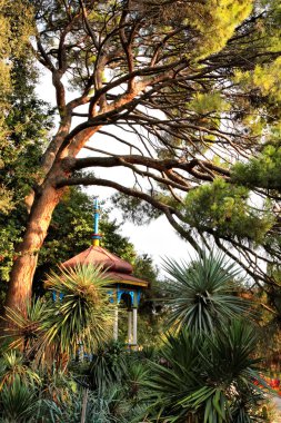 Gazebo in the garden clipart