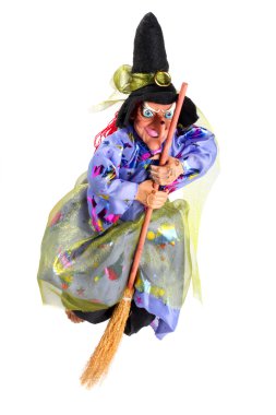 Witch flying on the broom clipart