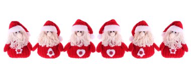 Six Santa Clauses clipart