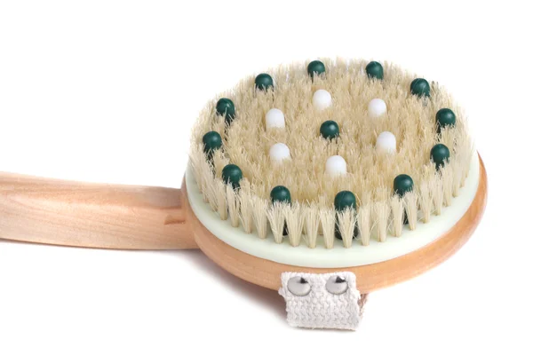 Wooden massager with natural bristle — Stock Photo, Image