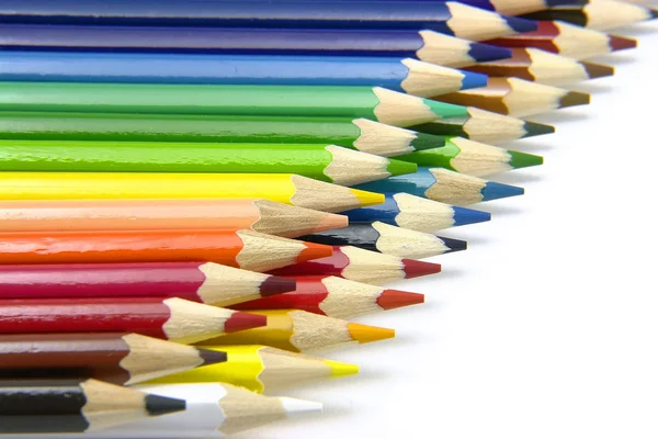 Dwa rzędy ołówki — Zdjęcie stockowe
