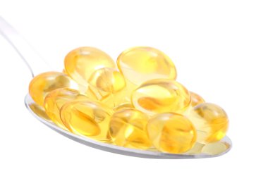 Fish oil in spoon clipart