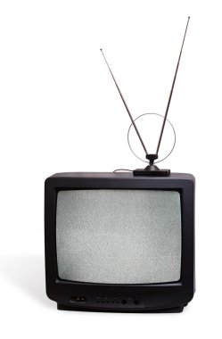 CRT television receivor with antenna clipart