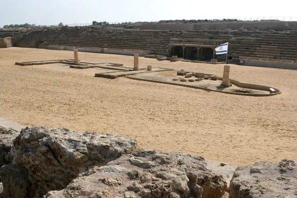 Стародавній амфітеатр Кесарії maritima, — стокове фото
