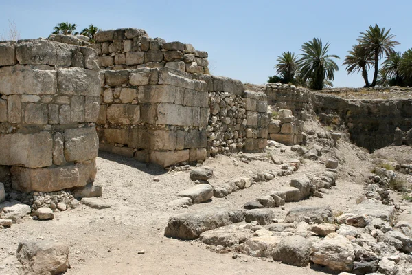 Ruínas antigas em Megiddo, Israel — Fotografia de Stock