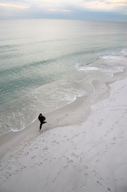 Man Running By The Seashore clipart