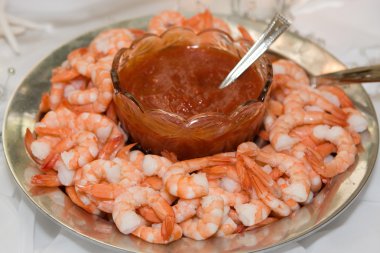 Peeled Shrimp & Cocktail Sause clipart