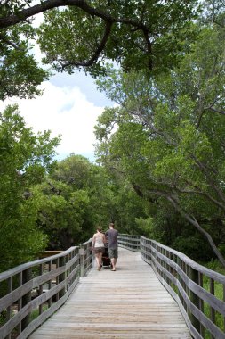 Strolling Along Boardwalk clipart