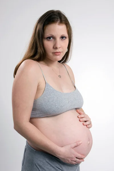 Smutný těhotná žena — Stock fotografie
