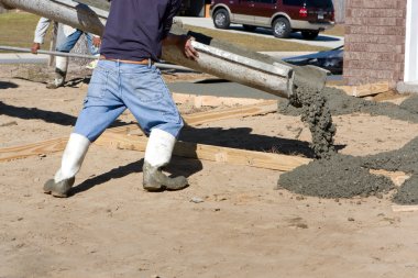 Pouring Concrete Driveway clipart