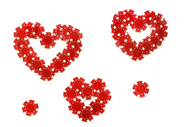 Valentijn gemaakt voor poker chips — Stockfoto