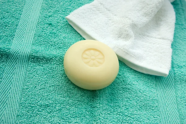 Stock image Soap and towel