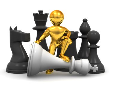 Men with chess clipart