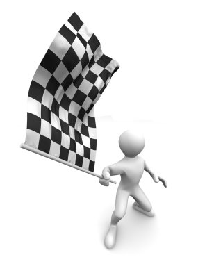 Men with checkered flag clipart