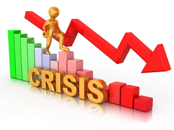 Man op diagram. crisis — Stockfoto