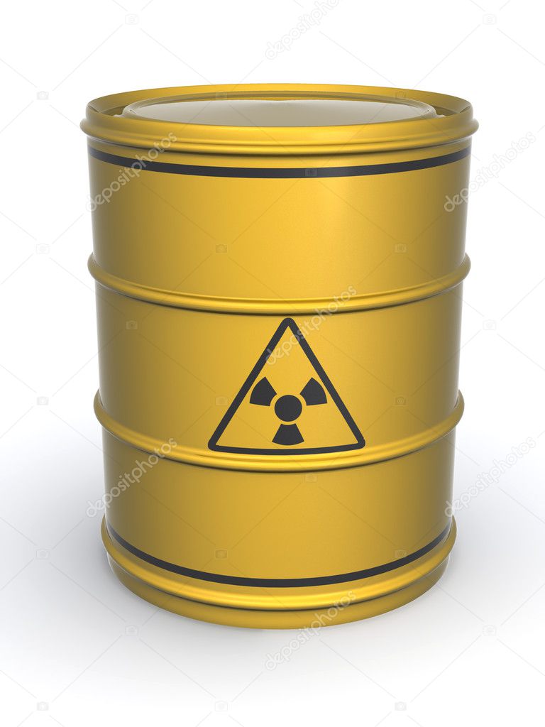 Barrel with sign Radiation
