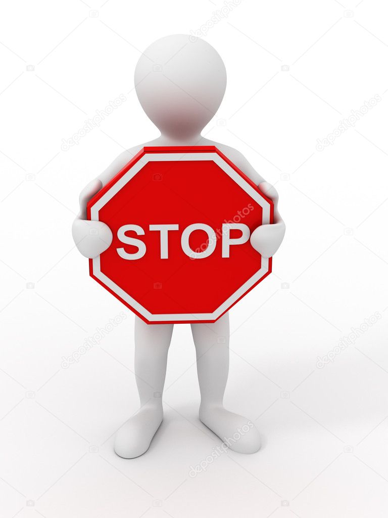 Men with sign stop — Stock Photo © maxxyustas #1406751