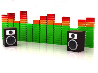 Loudspeakers with equalizer clipart