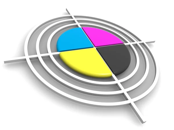 Polygrafische doel. CMYK-kleuren — Stockfoto