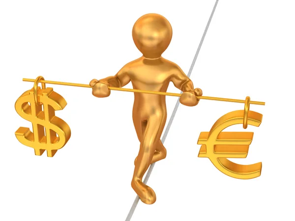 Balans mellan dollar och euro — Stockfoto