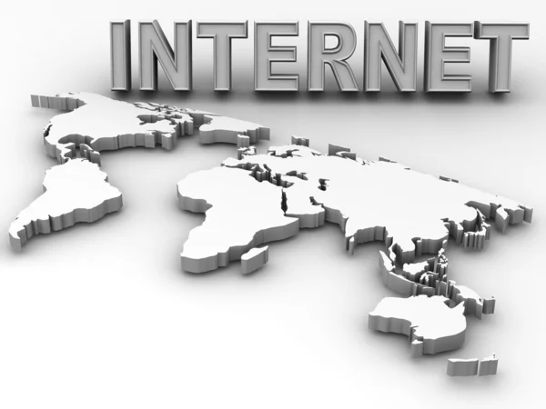 Världen. Internet. 3D — Stockfoto
