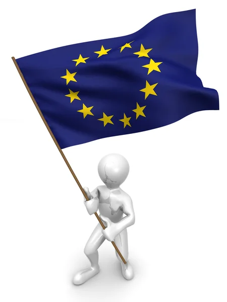 Mannen met vlag. Europa — Stockfoto