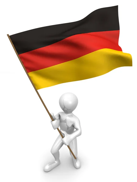 Люди с флагом. Германия — стоковое фото