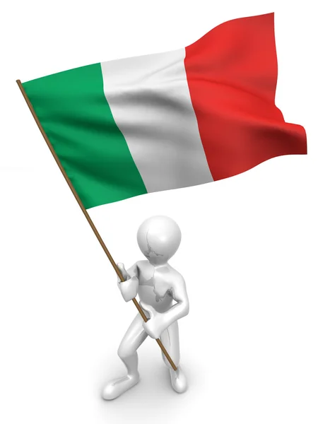 Des hommes avec un drapeau. Italie — Photo