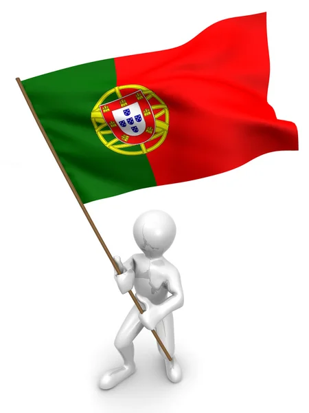 Men with flag. Portugal — Stock Photo, Image