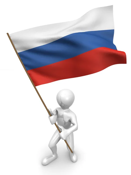 Hombres con bandera. Rusia — Foto de Stock