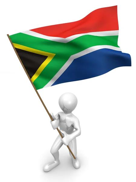 Чоловіки з прапором. Південно-Африканська Республіка — стокове фото