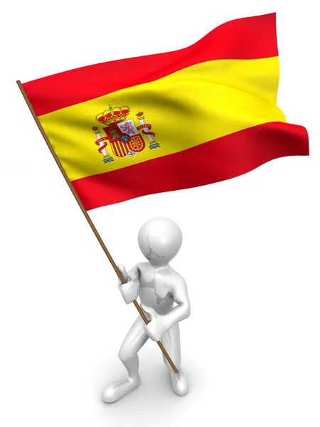 Люди с флагом. Испания — стоковое фото