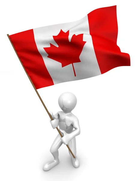 Men with flag. Canada — Stock Photo, Image