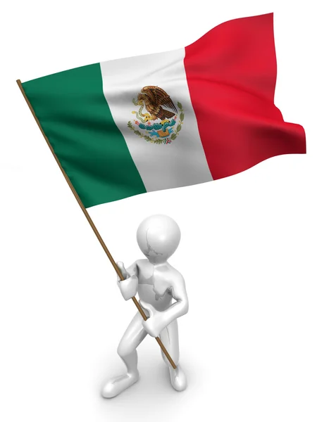 Mannen met vlag. Mexico — Stockfoto