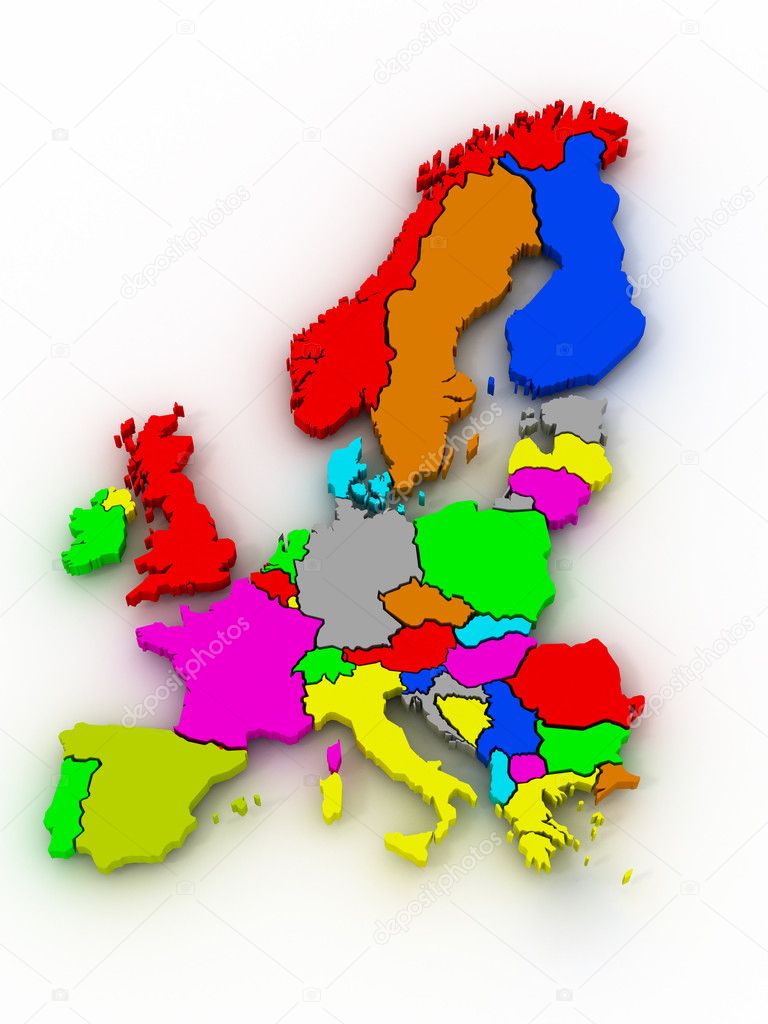 Kaart Van Europa Stock Afbeelding - Afbeelding: 12152371
