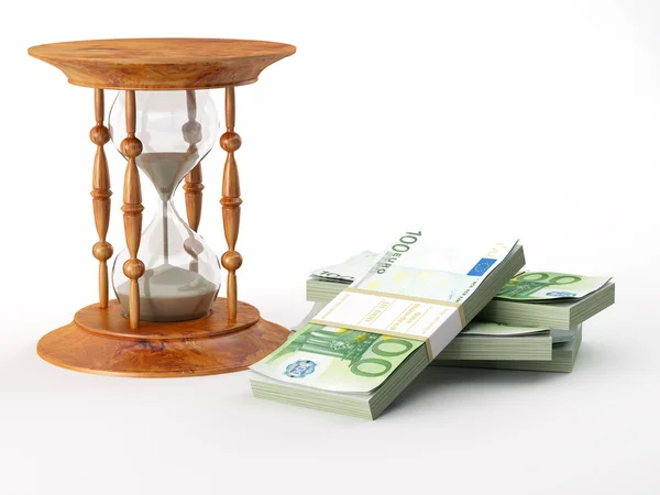 Timglas med euro — Stockfoto