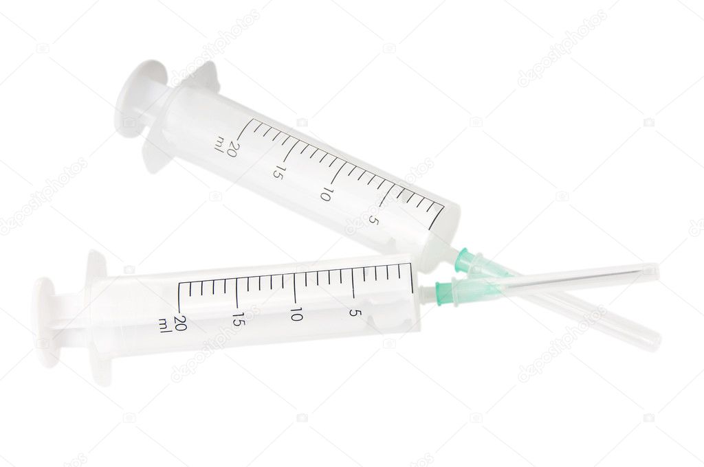 Two syringe with needles