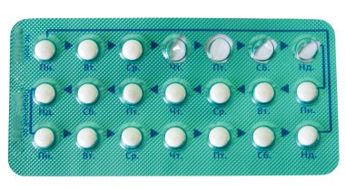 Contraceptive pills for 21 days clipart