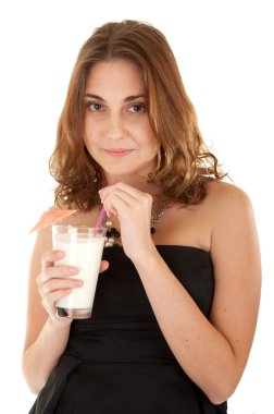 Women with milk shake clipart