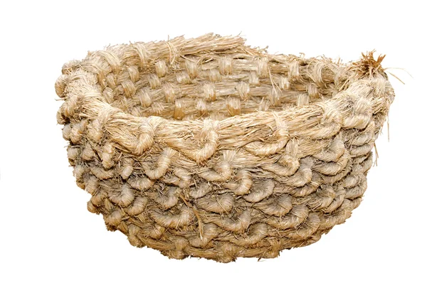 Büyük el yapımı hasır sepet — Stok fotoğraf