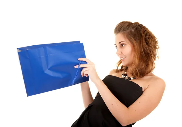 Gyönyörű nők papper táska — Stock Fotó